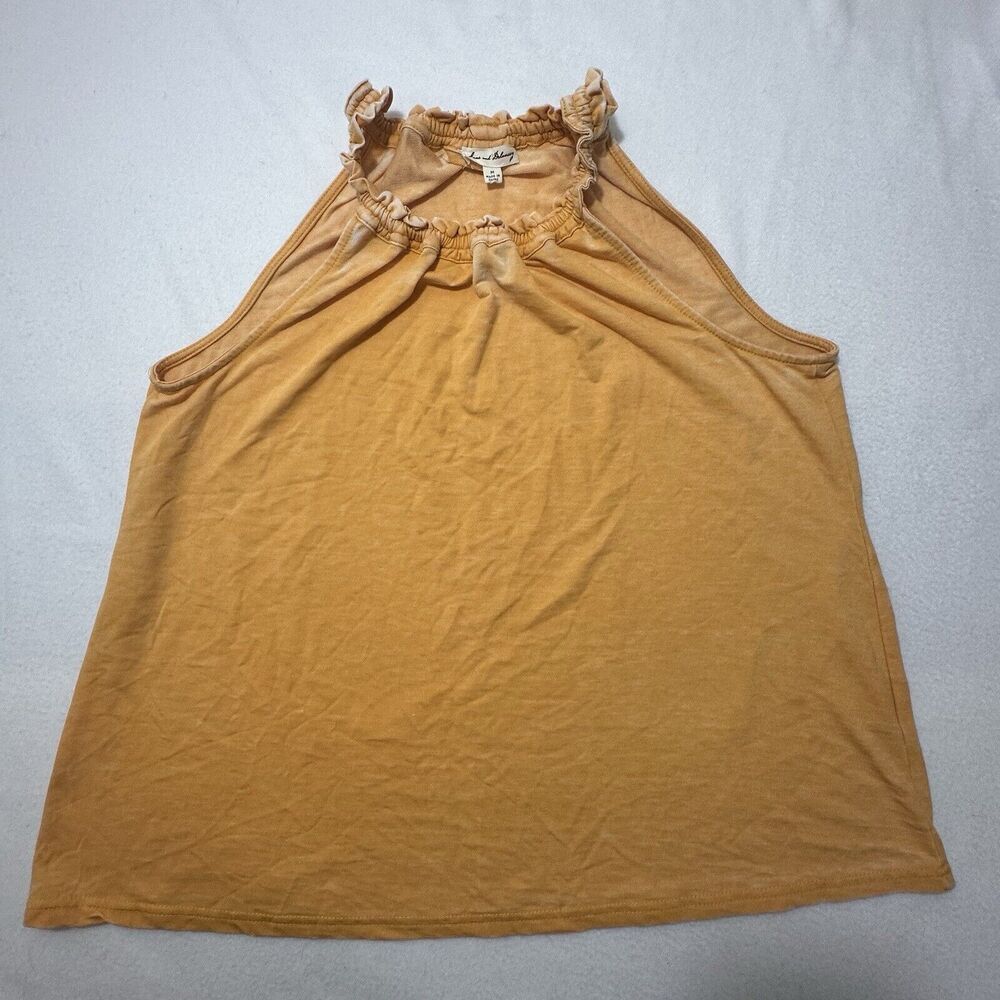 Jane and Delancey Mustard Ruffle Tank Top